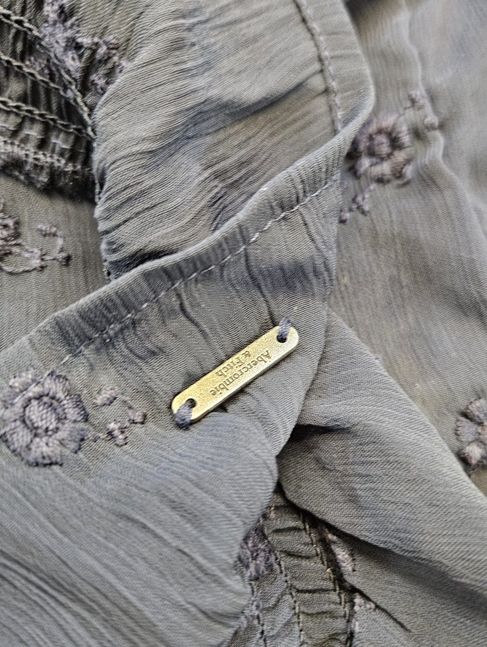 Abercrombie & Fitch Sheer Button Ruffle Cardigan Blouse Medium NWT $68 Retail - Picture 5 of 10